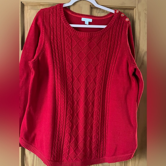 Charter Club Womens Cowl Neck Cable Knit Glitter Sweater Pink Size Small